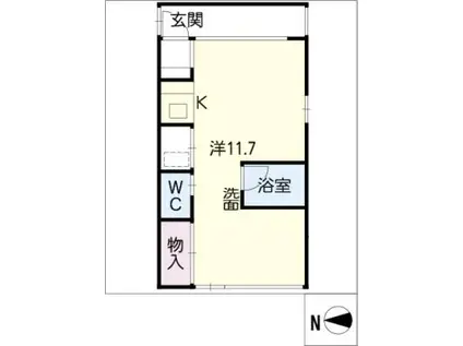 RIALTO(ワンルーム/3階)の間取り写真