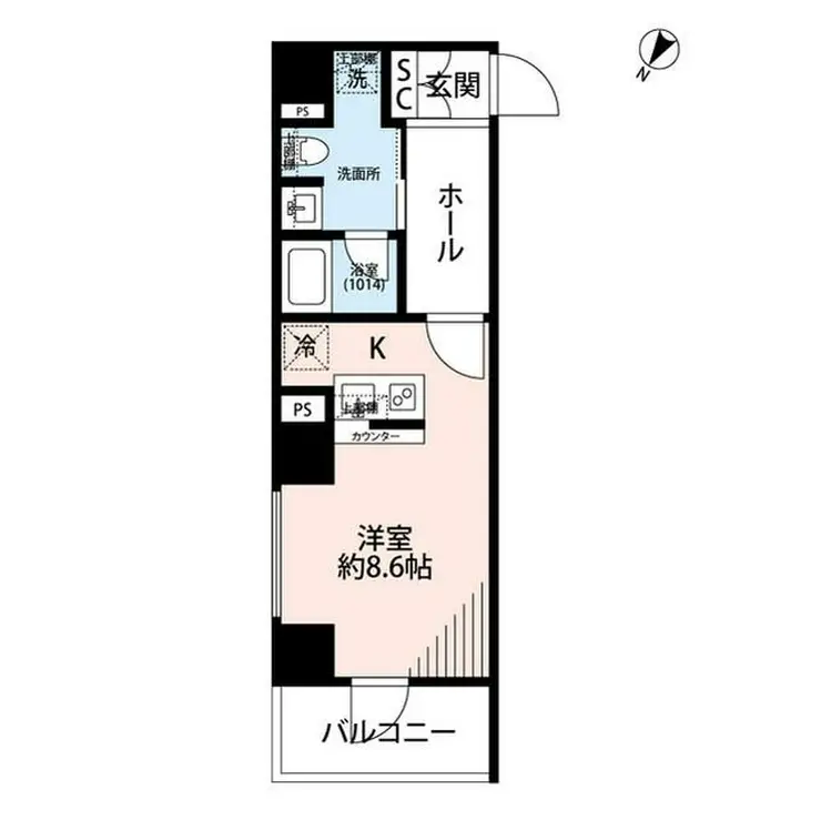 プレール・ドゥーク日本橋浜町 8階階 間取り