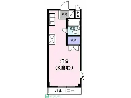 ウインク松木(1K/3階)の間取り写真