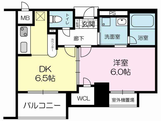 エステムプラザ梅田ウエスト(1DK/2階)の間取り写真