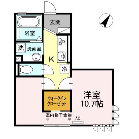 ティティランギ(1K/1階)の間取り写真