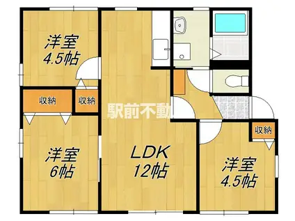メゾンド・ティグル  C棟(3LDK/1階)の間取り写真