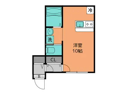 シエロ湘南II(ワンルーム/2階)の間取り写真