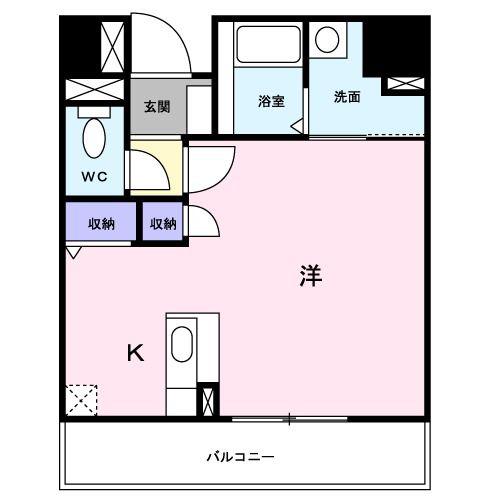 ユノディエール(ワンルーム/10階)の間取り写真