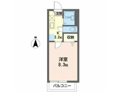 フェイバハイム(1K/1階)の間取り写真