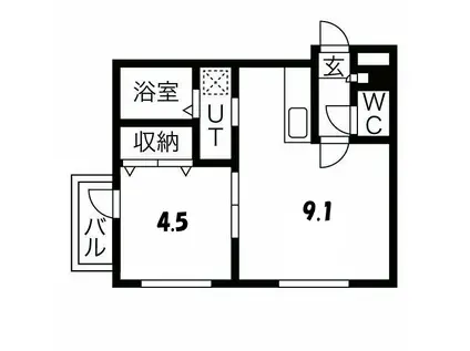 LA BELLA(1LDK/4階)の間取り写真