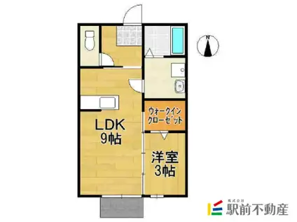 グローリー天祐(1LDK/1階)の間取り写真