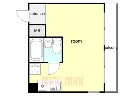 元町レジデンス(ワンルーム/2階)の間取り写真