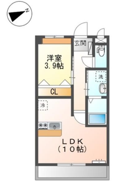 ラヴィータ(1LDK/2階)の間取り写真