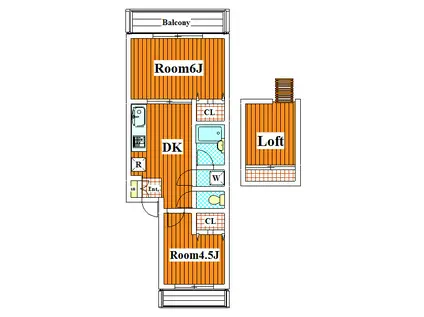 カーサカルム(2SK/2階)の間取り写真