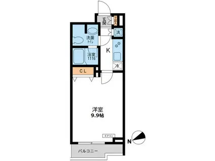パシフィックコート目黒南(1K/1階)の間取り写真
