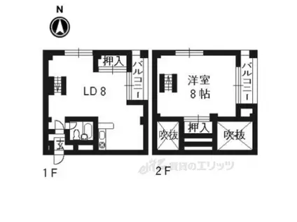 ウエストスクエア(1LDK/2階)の間取り写真