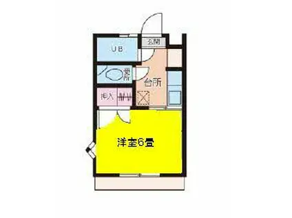 コーポ松谷I(1K/2階)の間取り写真