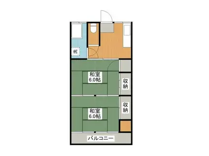 N・SコーポII(2DK/2階)の間取り写真