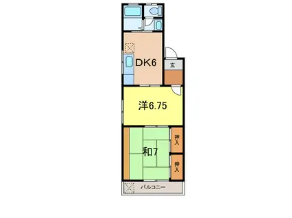 シャイン美園C(2DK/2階)の間取り写真