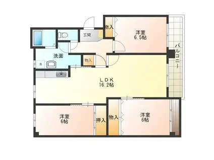 ベターアール松原(3LDK/3階)の間取り写真