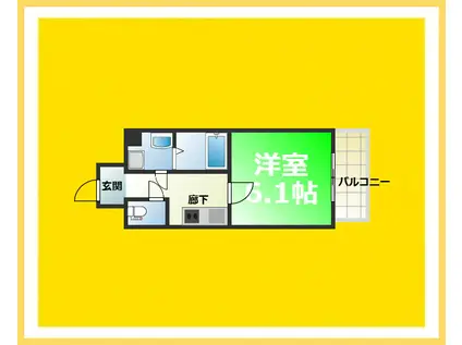 グランパシフィック恵美須西(1K/7階)の間取り写真