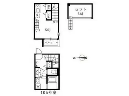 ハーモニーテラス上石川町II(ワンルーム/1階)の間取り写真