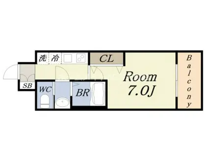 LUXE大正(1K/6階)の間取り写真