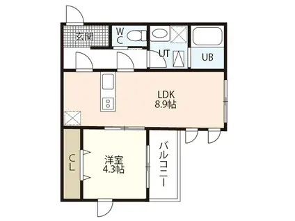 PLUME翠町(1LDK/3階)の間取り写真