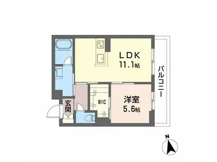 グランカルム足立(1LDK/2階)の間取り写真
