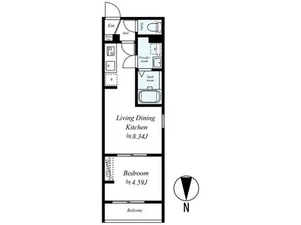 グラドゥス上溝3(1LDK/1階)の間取り写真