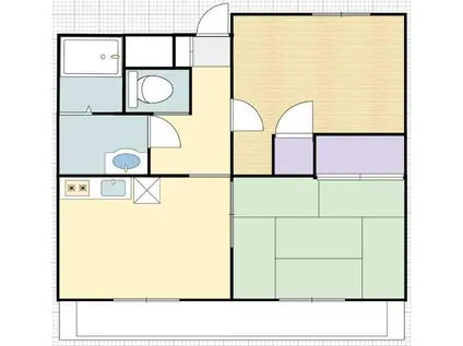 ヤマピカハイツIN掛川(2DK/1階)の間取り写真