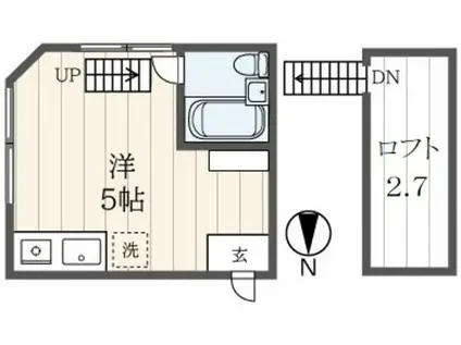 ソリッドリファイン千歳烏山(ワンルーム/2階)の間取り写真