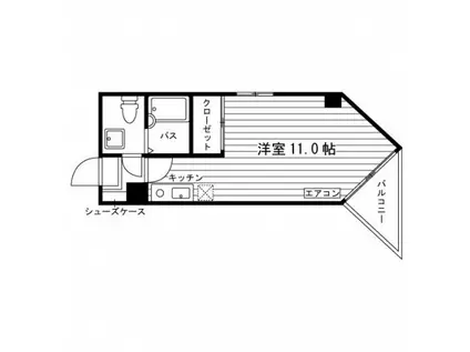 プランタン上田(ワンルーム/1階)の間取り写真