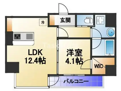 BRAVE常盤町II(1LDK/5階)の間取り写真