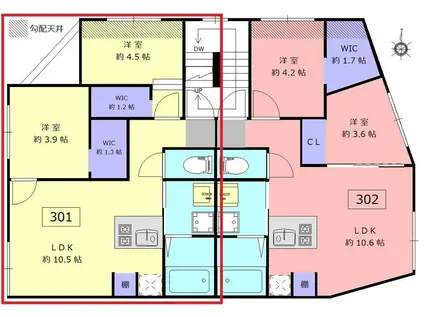 ロータス中野新橋(2LDK/2階)の間取り写真