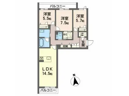 プレミアス(3LDK/2階)の間取り写真