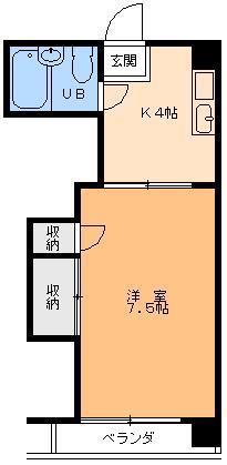 メゾン平井(1K/2階)の間取り写真