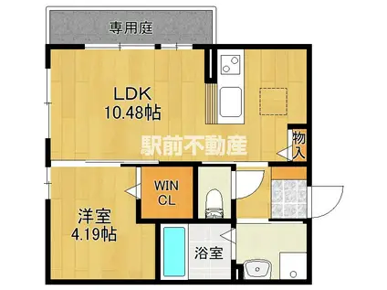 アルクアンシエル(1LDK/1階)の間取り写真