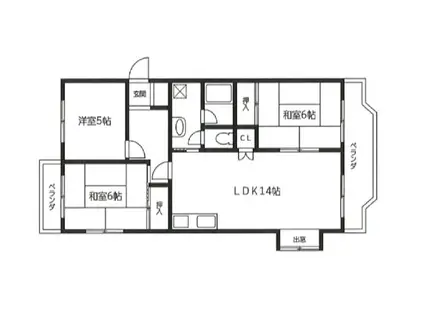 シャルマンハイツ下曽根(3LDK/3階)の間取り写真