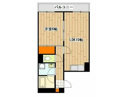 荻野ビル(1LDK/4階)の間取り写真