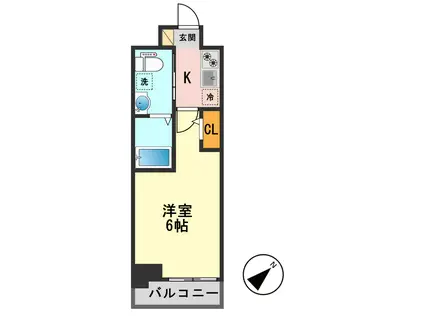 RJRリクロス高砂(1K/6階)の間取り写真