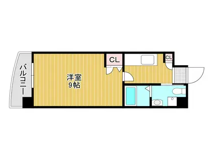 ベルガ北方(1K/3階)の間取り写真