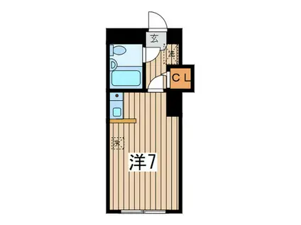 オリオンフラッツ(ワンルーム/1階)の間取り写真