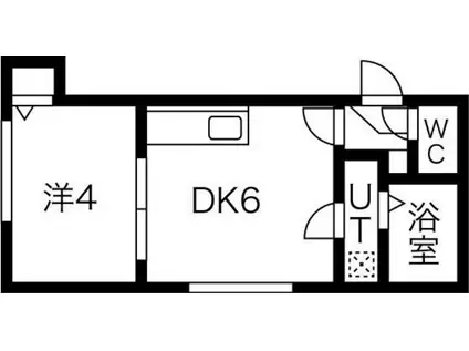ヴィラ本郷通(1DK/2階)の間取り写真