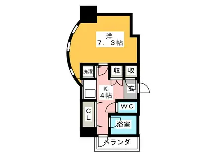 テイク高宮(1K/3階)の間取り写真
