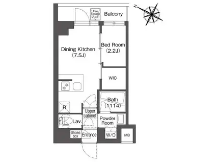 コンフォリア二葉(1DK/3階)の間取り写真