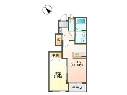 グランディール(1LDK/1階)の間取り写真