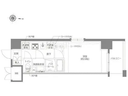 AELL亀有(1K/7階)の間取り写真