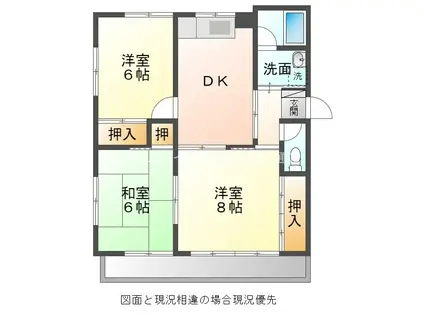 エスポワール小野(3DK/3階)の間取り写真