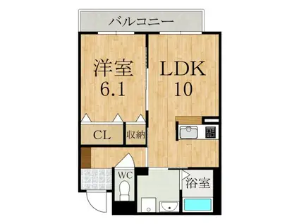 サンヒルズ(1LDK/2階)の間取り写真