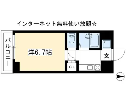 ゴールドクレスト(1K/2階)の間取り写真