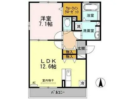 ロワメゾン松陽(1LDK/3階)の間取り写真