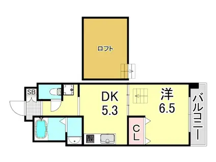 ウエストアヴェニュー(1DK/6階)の間取り写真