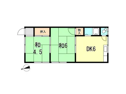 佐藤文化(2DK/2階)の間取り写真
